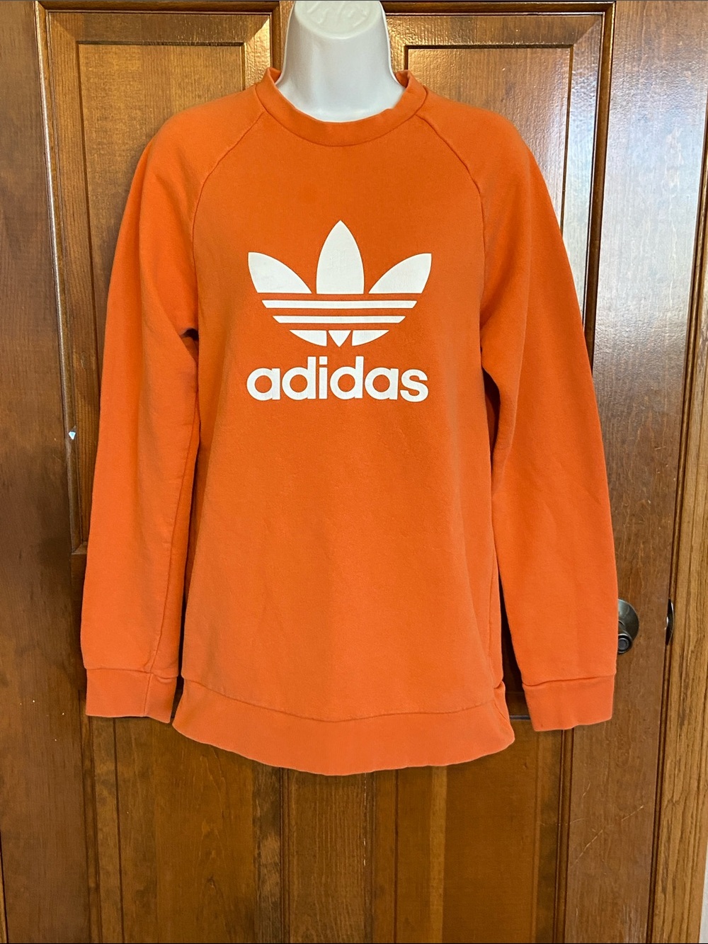 Adidas Trefoil Logo Crewneck Sweatshirt Men’s Small Orange;Size Small